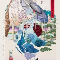 Memorabilia Sales 5 KADOKAWA Rem (Re-run) Re:ZERO Starting Life In Another World Ukiyo-e Woodblock Print (Import)