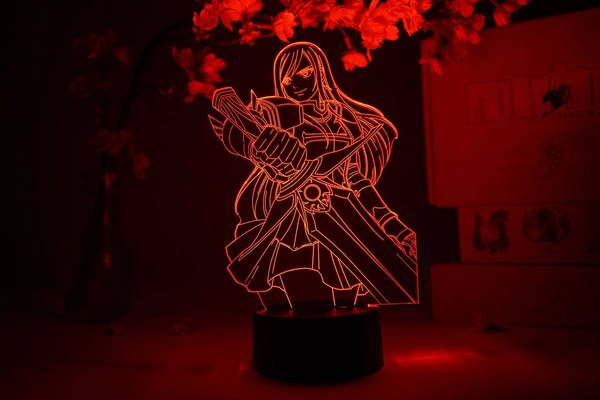OTAKU LAMPS Erza Scarlet With Sword Fairy Tail Otaku Lamp 1 OTAKU LAMPS Erza Scarlet With Sword Fairy Tail Otaku Lamp